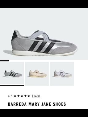 MINT CONDITION Adidas Women's Barreda Mary Jane Shoes in Silver/Black Size 7.5